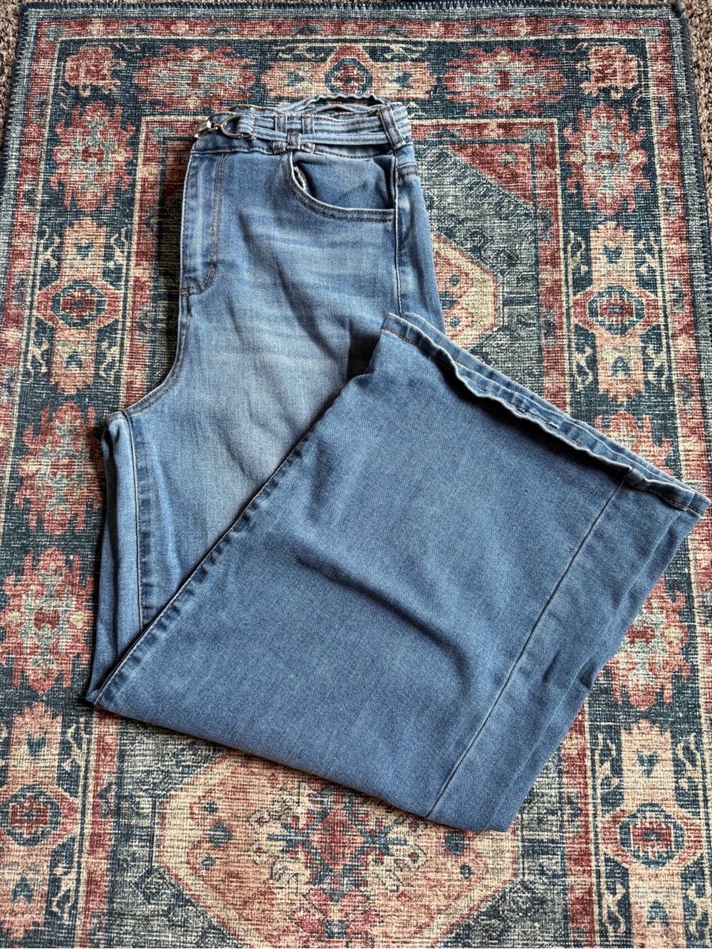 Express Women's Light Blue Flare Jeans